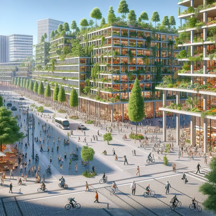 Hamburg Town Hall Square 2050: Biodiverse Pedestrian & Bike Oasis