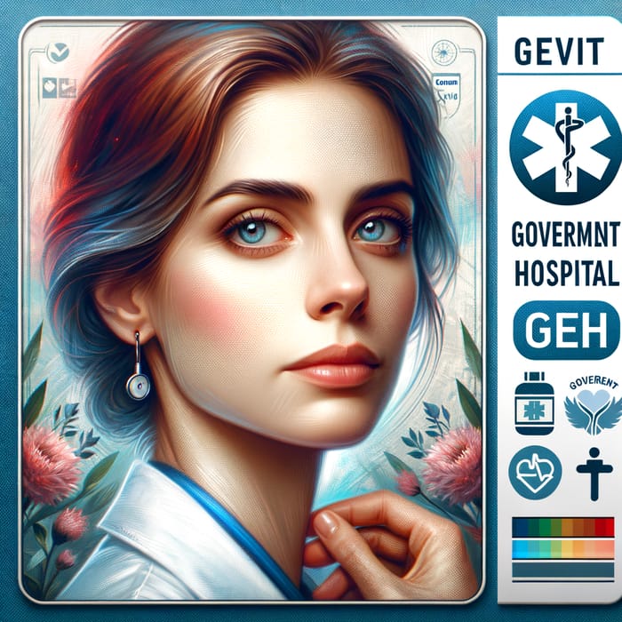 Hyperrealism Portrait Badge Design for Medical Hospital
