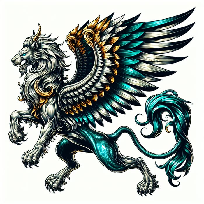 Mythical Griffin Tattoo Design | Unique Black & White Style