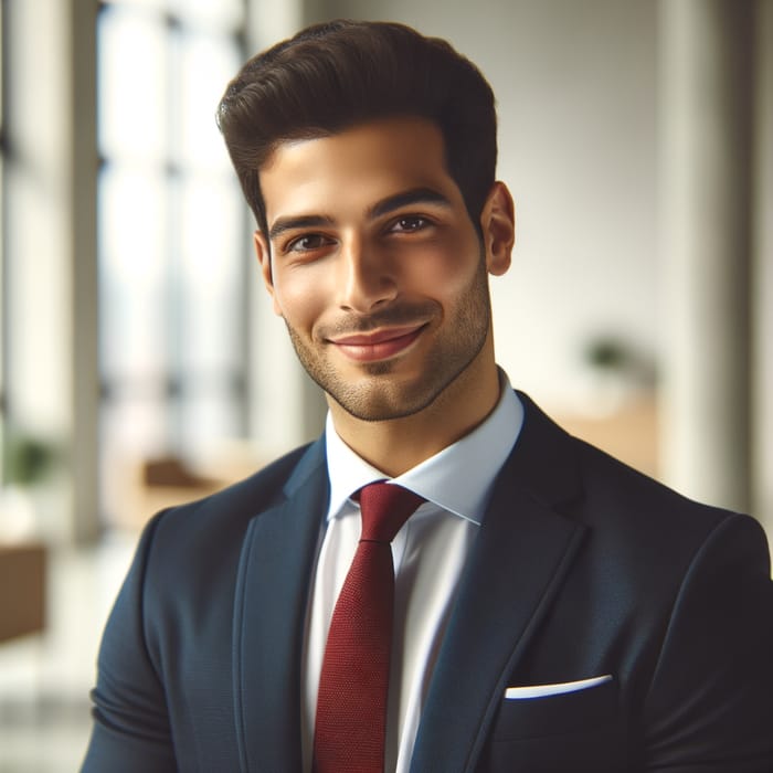 Smart and Professional Middle-Eastern Male in Business Attire for HR Profile