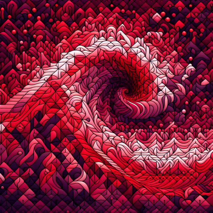 Crimson Tide Regular Tessellation: Ocean Wave Storm Display