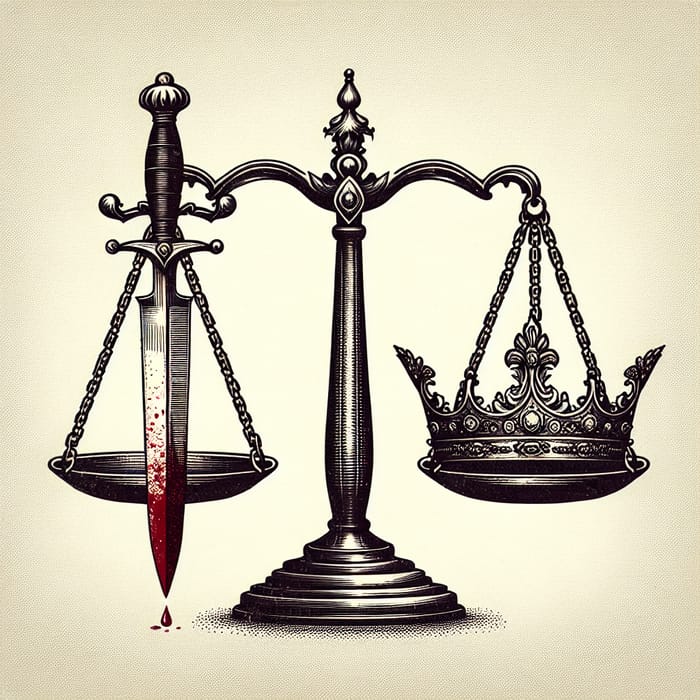 Symbolism of Justice and Power on Balanced Scale