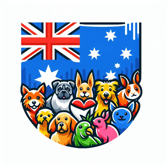 Australian Flag Pet Store Logo | Love & Care for Pets