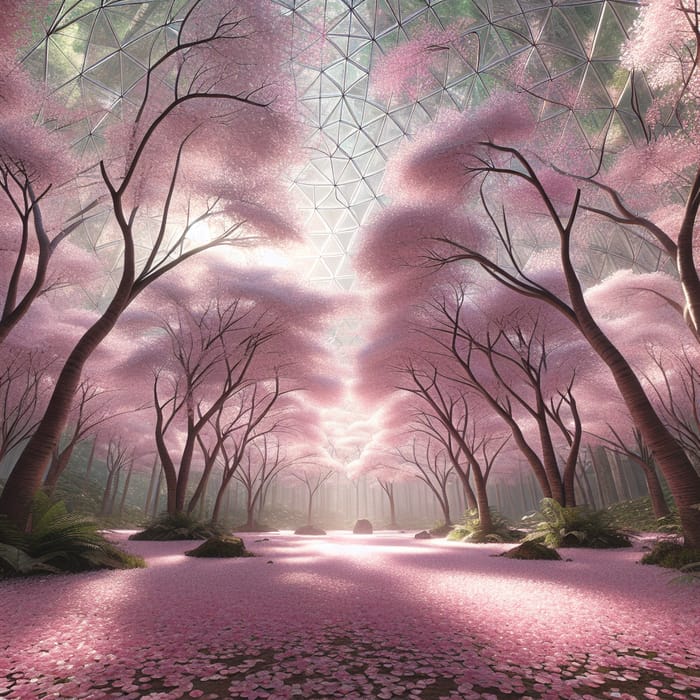 Enchanting Sakura Forest - Realistic Glass Dome Scene