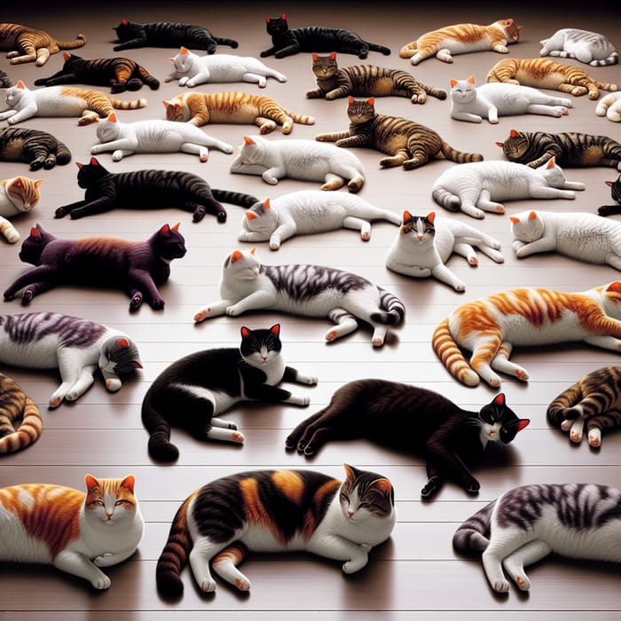 Feline Eccentricities: 200 Cats in Serene Realm