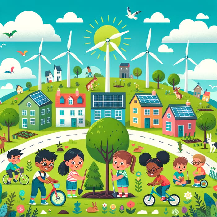 Children's Fun Introduction to Sustainability: Eco-Friendly Town