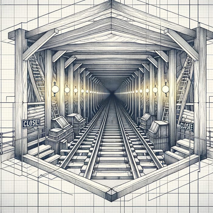 Infinite Mine Tunnel Mirage | Optical Illusion Sketch