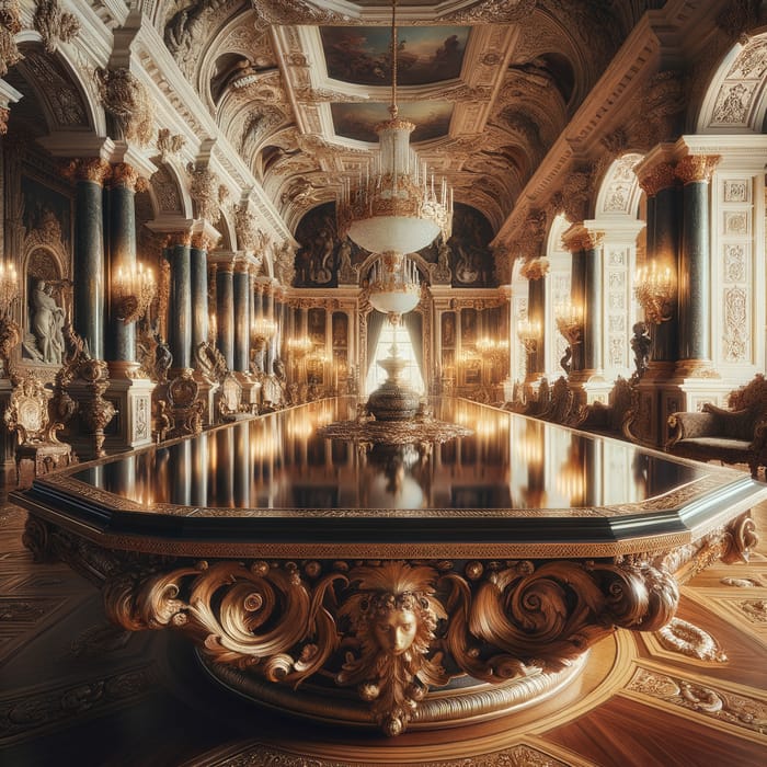 Sumptuous Palace Table - Exquisite Craftsmanship Close-Up