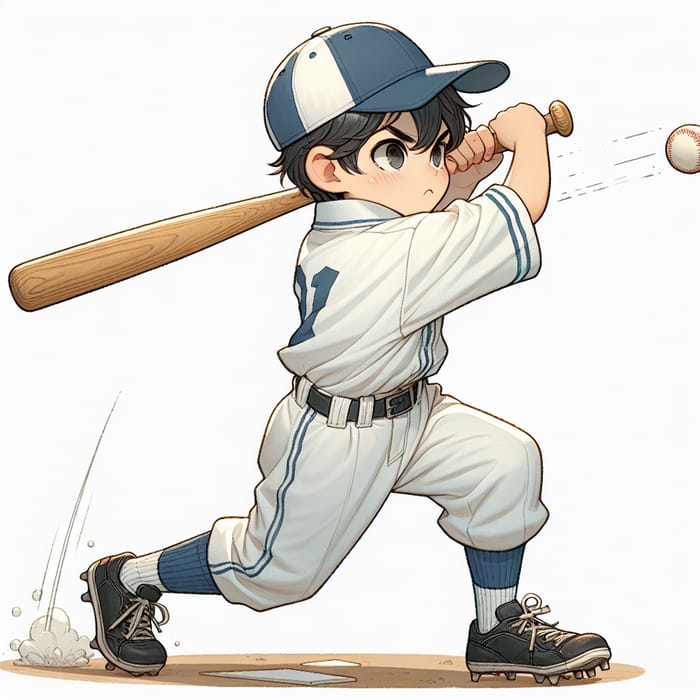 Asian Middle School Boy Baseball Swing | Young Athlete