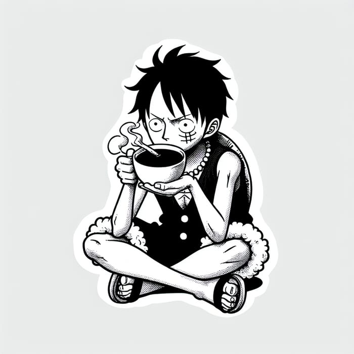 Monkey D Luffy Sips Coffee | One Piece Anime