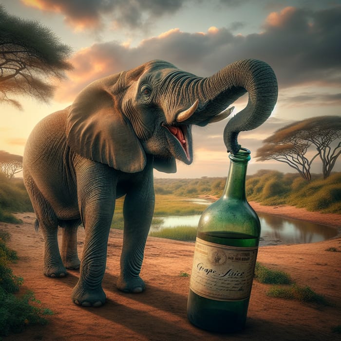 Elephant Pretending to Drink Grape Juice | Wildlife Humor