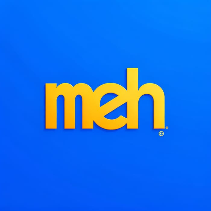 MEH Logo in Vibrant Blue and Bright Yellow