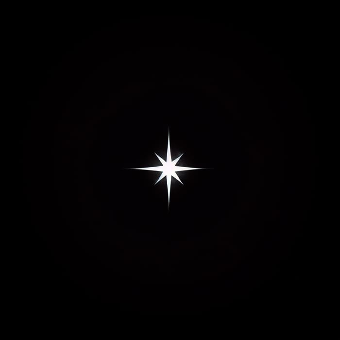 Minimalist Star against Black Background