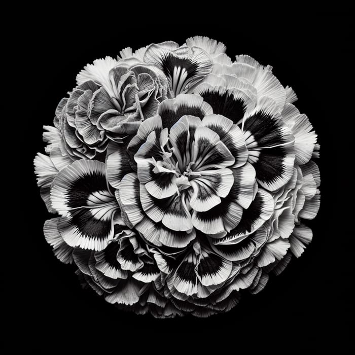 Monochrome Pressed Flower Chimera Macro Photography - Botanical Detail