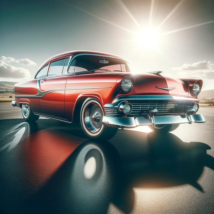 Classic Red Car | Vintage 1950s Design