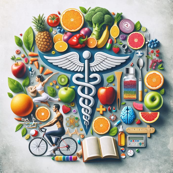 Health-Wellness Collage Art: Fitness, Nutrition & More