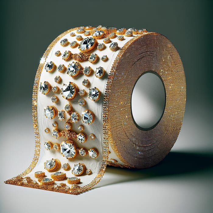 World's Most Expensive Toilet Paper with Diamonds and Gold AI Art