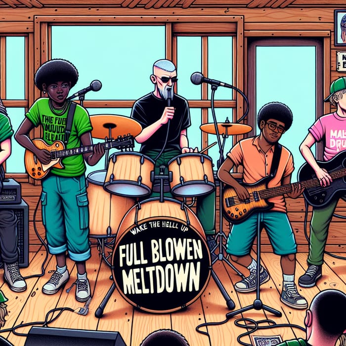 Full Blown Meltdown Band - Energetic Performance in Cozy Setting