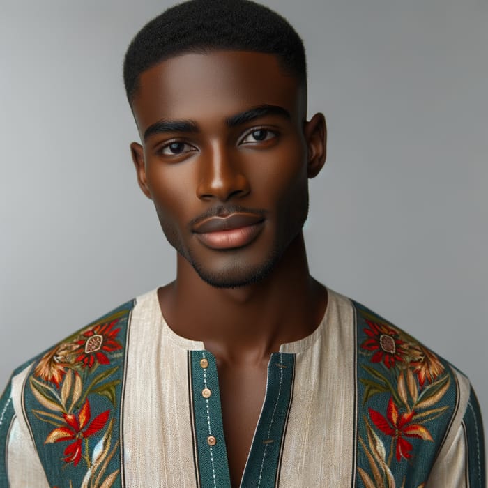 Handsome Young Black Man in Casual Attire | Studio Portrait