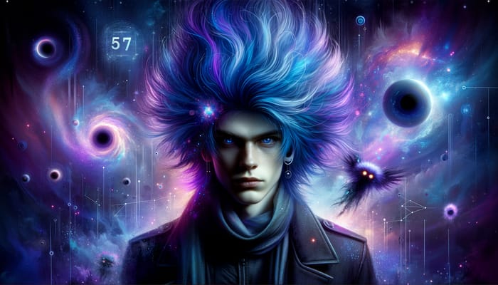 Galactic Anti-Hero | Blue Purple Hair Young Villain Art - Odyssey Emperor Kayn