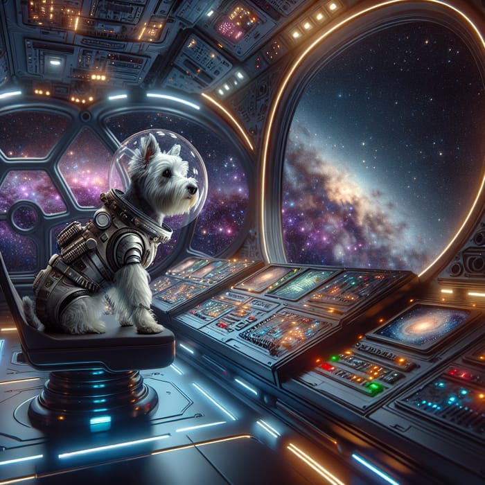 Courageous Canine Astronaut on a Futuristic Spaceship | Space Adventure