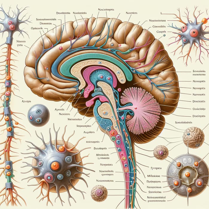 Illustration of Nociceptors in Central Nervous System