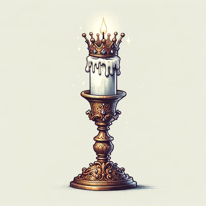 Royal Candlestick with Crown | Vintage Decor