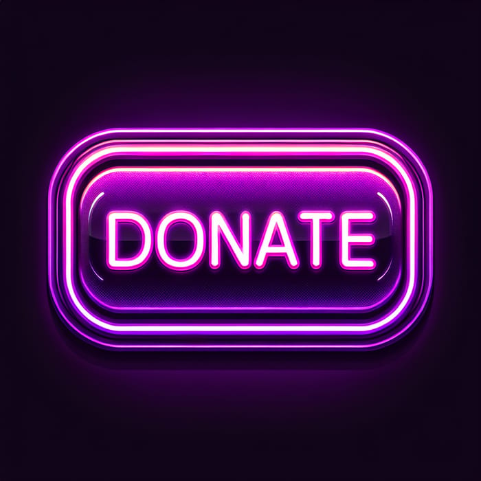 Bright Purple Neon Twitch Donate Button