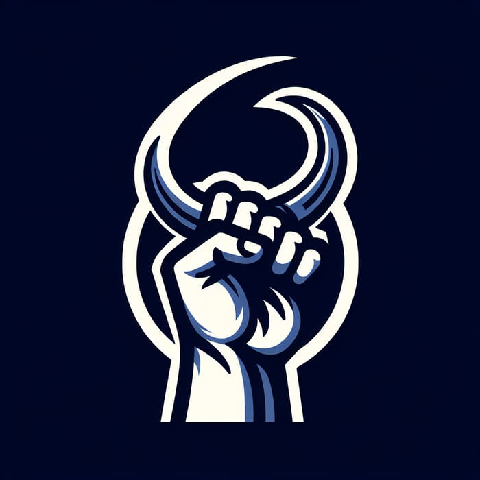 Hand Holding Bull's Horns Logo Design