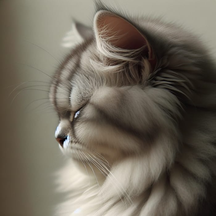 Sleepy Cubby Fluffy Cat Profile | Cozy & Tranquil Feline Image