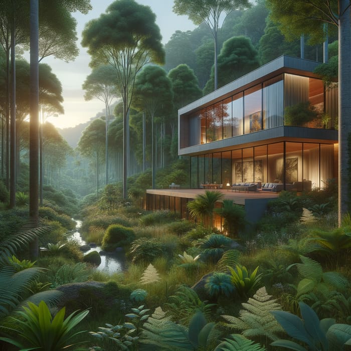 Modern House Nestled in Heart of Dense Forest