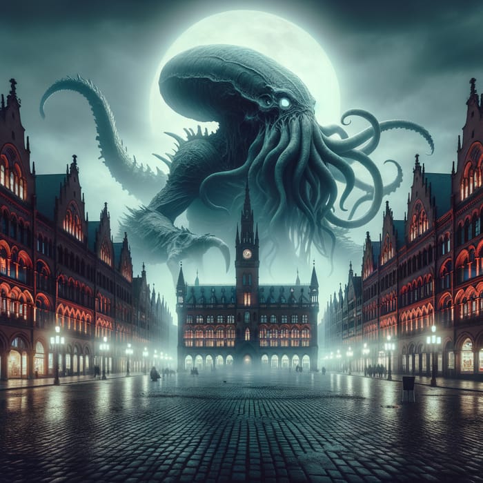 Cthulhu Rampages in Red Square, Moscow