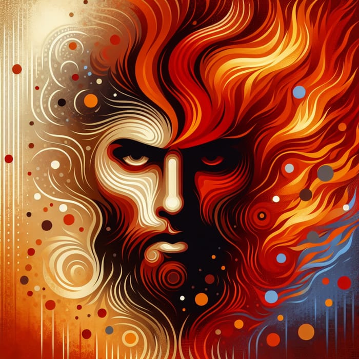 Choleric Personality: Fiery Temperament Abstract Art