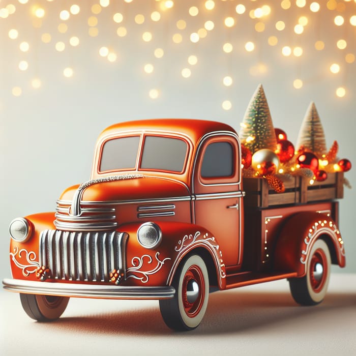Vintage Christmas Truck with Orange Accents