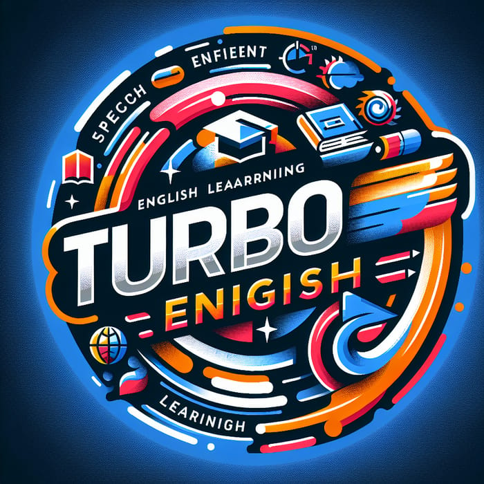 Dynamic Logo for Turbo English - Modern Typography & Symbolic Elements