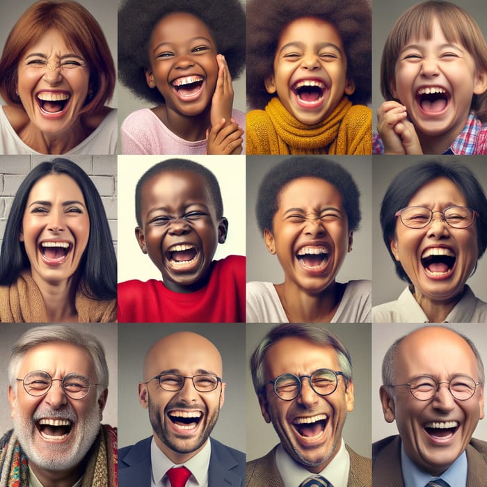 Happy Laughing Faces: Mothers, Children, Comedians, Teachers, Speakers