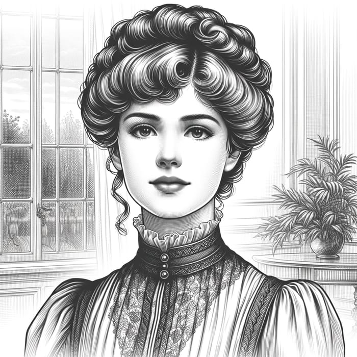 Elegant Edwardian Woman Portrait