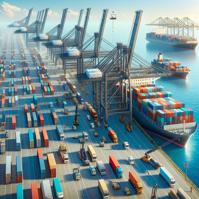 International Shipping Transportation Scene | Busy Global Port Operations