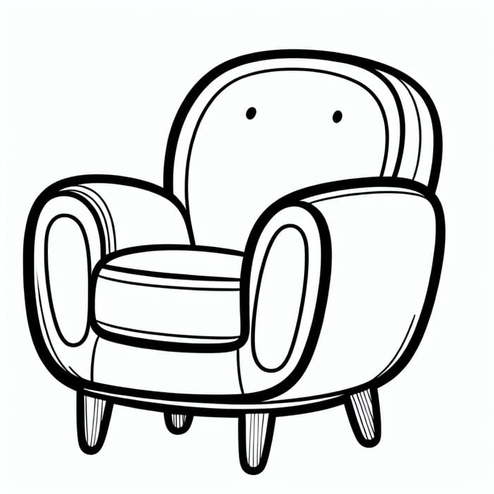 Cute Armchair Coloring Page for Toddlers