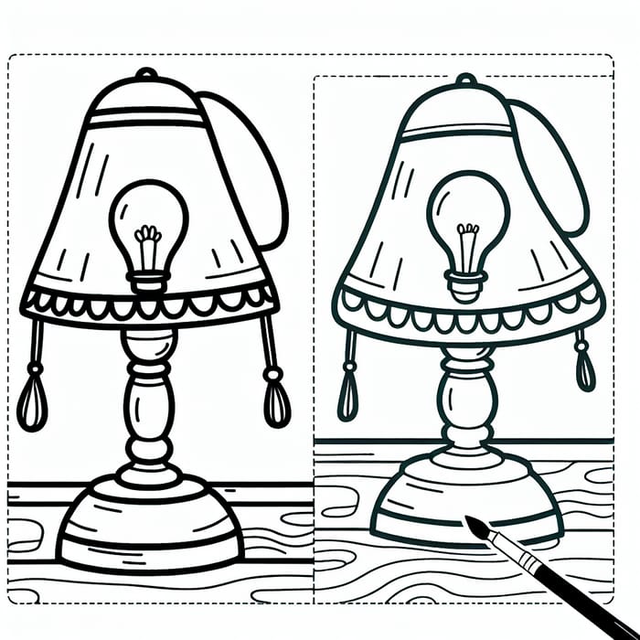 Simple Lamp Coloring Page for Toddlers