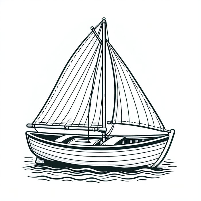 Adorable Boat Coloring Page for Toddlers