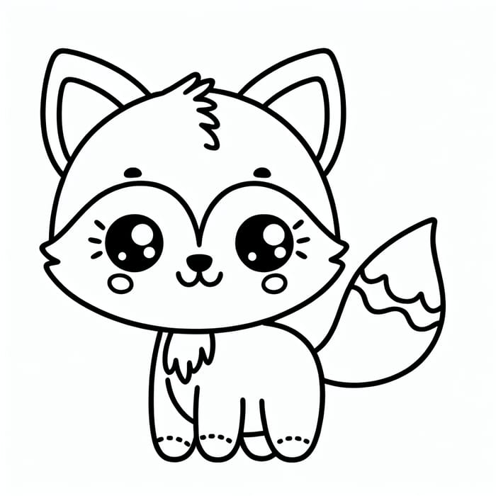Adorable and Simple Fox Coloring Page for Toddlers