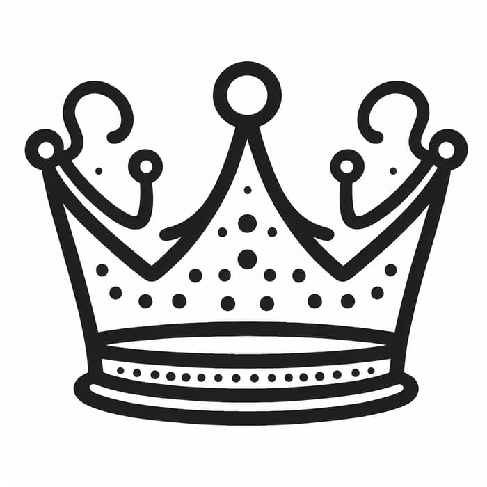 Simple and Uncomplicated Crown Coloring Page for Toddlers