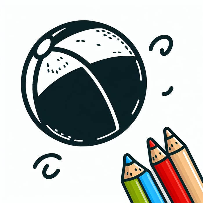 Simple Toy Ball Coloring Page for Young Children