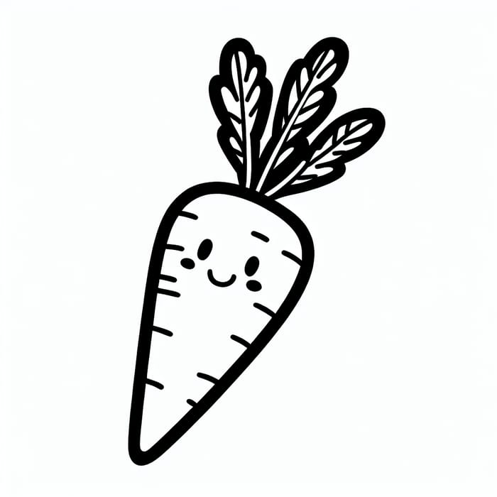 Simple Carrot Coloring Page for Kids