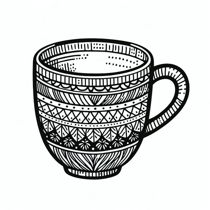 Simple Cup Coloring Page for Toddlers
