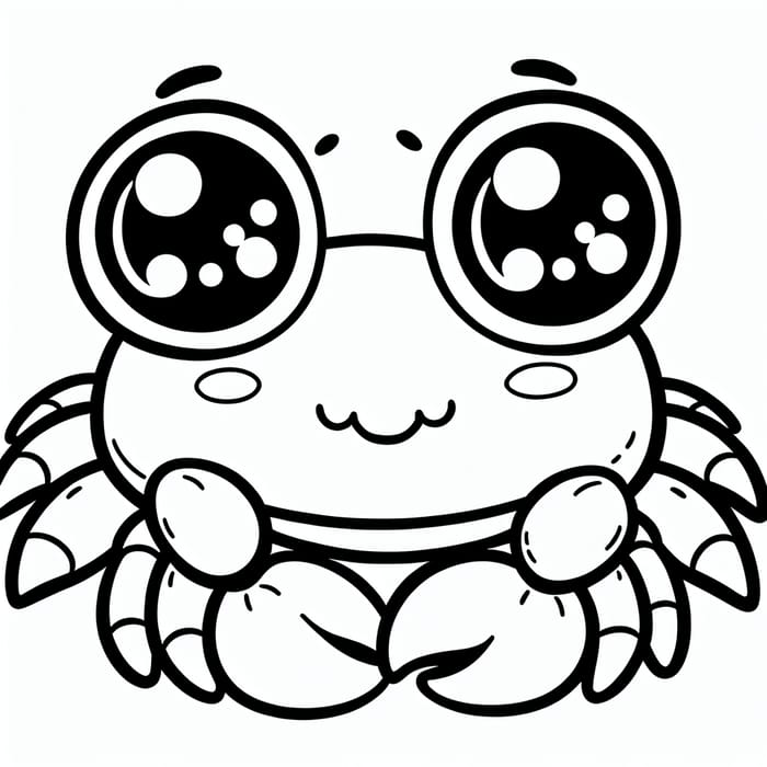 Cute Crab Coloring Page for Kids