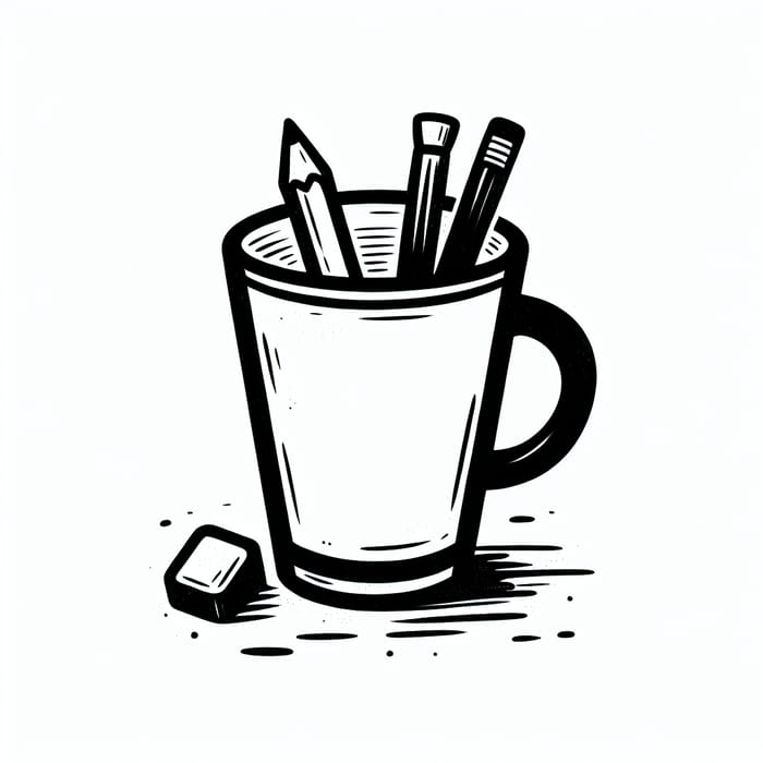 Adorable Cup Coloring Page for Toddlers | Simple & Easy Design