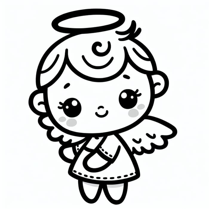 Adorable Angel Coloring Page for Toddlers