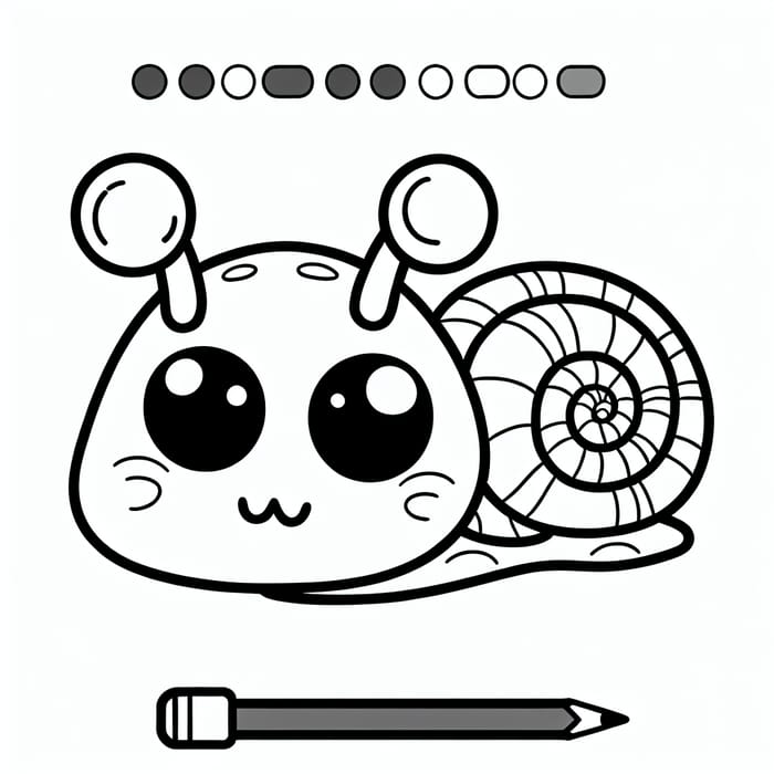 Simple Snail Line Art for Toddlers | Cute Easy Coloring Page